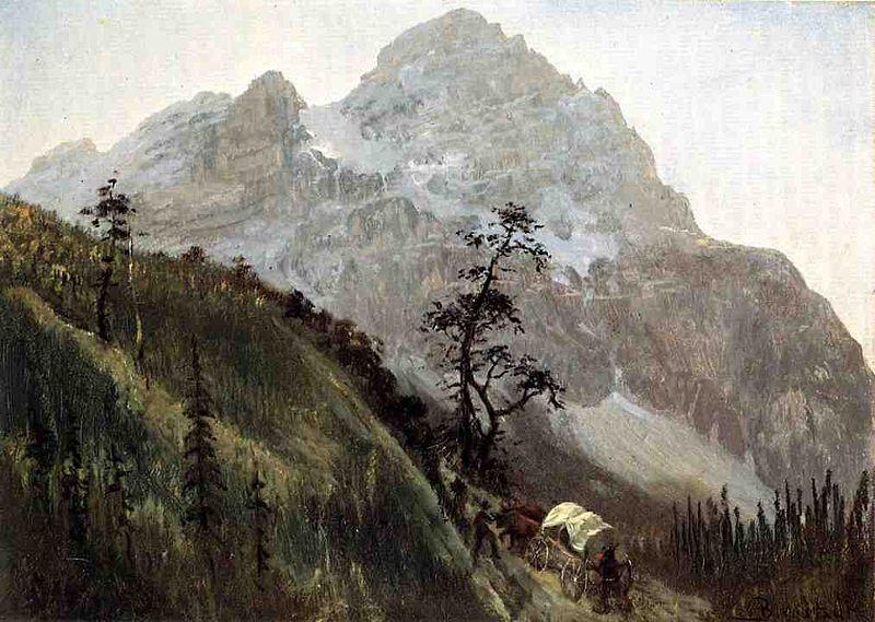 Albert Bierstadt Western_Trail_the_Rockies oil painting image
